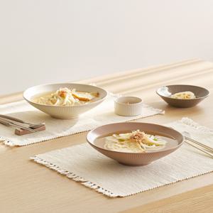 르난세 휘게 더넓은 와이드 면기 2P 세트 라면그릇 우동그릇 도자기 냉면 덮밥 대용량 넓은