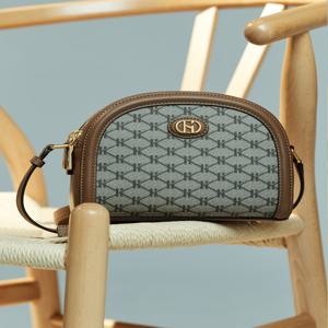 [백화점BEST] HIBA6E080K2_여성 카키 패턴배색 가죽 미니크로스백