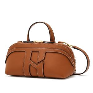 [인기신상]HIWA6E570W2_여성 브라운 H패치 소가죽 미니 토트 크로스백