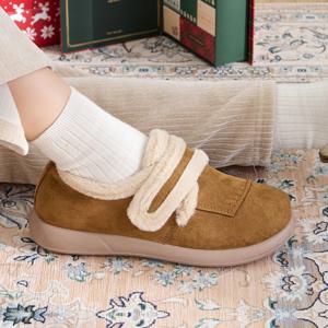 [브리치]  /  퍼안감 루킹 가벼운 찍찍이 모카신 단화 3cm