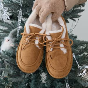 [브리치]  /  퍼안감 딜레나 스웨이드 털 모카신 2.5cm