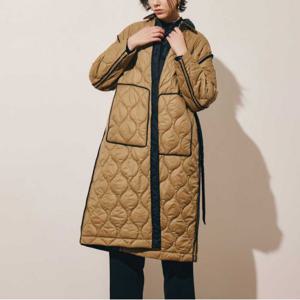 [미바이와이][최초가499,000]컬러블록 퀼팅 롱 패딩 점퍼