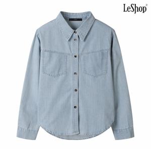 정상가:119,000원 ㅣ 베이직 코튼 데님 카라 긴팔 셔츠 (DP3BA030A)