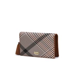 [선물포장] 브라운 체크패턴 타슬 포인트 반지갑 DCWA4E328W2