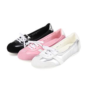 양가죽 플랫 배색 여성 스니커즈 3COLOR_BBI132