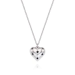 [스톤헨지] 실버 하트 큐빅 목걸이 SC24D06E