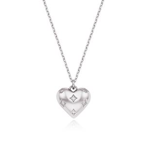 [스톤헨지] 실버 하트 큐빅 목걸이 SC24D02E