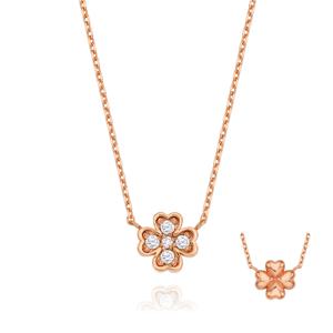 [스톤헨지] 실버 클로버 큐빅 목걸이 SC24C17T