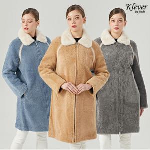 [최초가 1390000원] 진도 Klever 라이트칼라 무스탕 코트 (K3W3BC80)