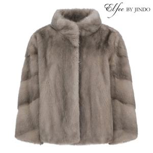 진도 Elfee 쉐브론 소매 밍크 휘메일 자켓(E7W3EJ34_)