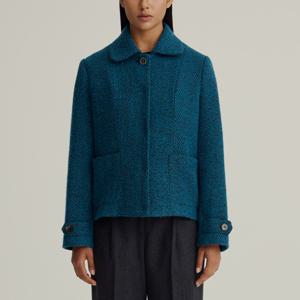 [브리치]  / 이태리 델 프라토 터쿼이즈 울 트위드 자켓