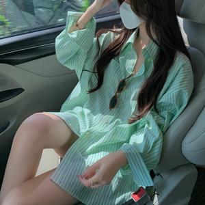 보이셔츠 롱셔츠 스트라이프 루즈핏보이셔츠 여름 비치웨어 컬러셔츠 오버핏