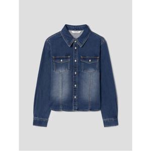 골 텍스처 데님셔츠  블루 (355X64LPBP)