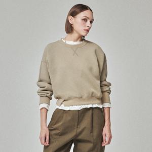 NEOPRENE CROP SWEATSHIRT_LIGHT KHAKI