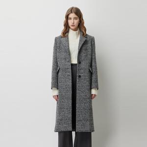 [본사] 레오나르도 체크 싱글 테일러드 코트_SACT50561CG