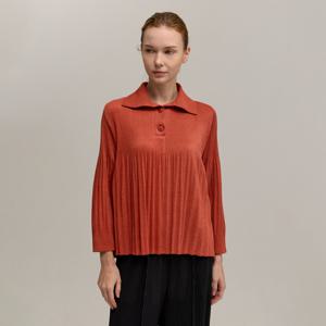 [최초가 159000원] 니트 셔츠 카라 릴리즈 플리츠 티셔츠_PPTSW025008