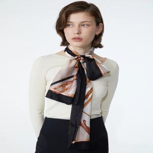 액세서리 여성 [[25SS]] WCSC5E001BK [스테디셀러] 블랙 프린트배색 실크 스카프