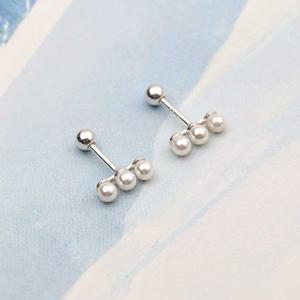 실버 피어싱 귀걸이 은 925 핵 진주 심플 웨딩 혼주
