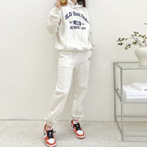 문에이블 겨울 여자 여성 기모 후드티 조거 팬츠 밴딩 바지 운동복 트레이닝 세트