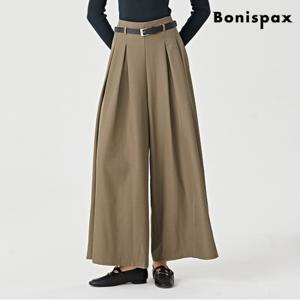 정상가:79,000원｜핀턱 오버 와이드 베이직 벨티드 슬랙스 팬츠 (XO3TA006L0)