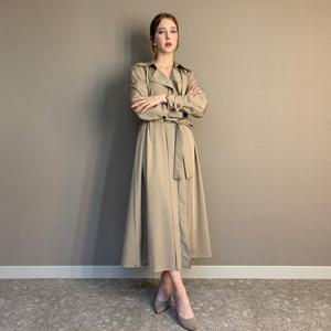 [파슨스] Wing.Belted Shirts Dress_Beige    [PW2Q9OP03]