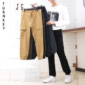턴키 남성 남여공용 9707 카고스판밴딩바지 빅사이즈26-44까지 긴바지 밀리터리