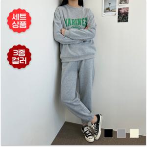 [브리치] HOTBBA /    단독 세트상품 마린스 기모 맨투맨 조거 세트 SD221163 3컬러