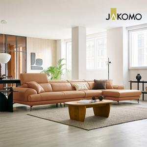 루디아 6인 카우치형 기능성 럭스 통가죽 천연면피 소가죽 소파