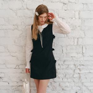 Cest_Embroidered dot sleeveless dress