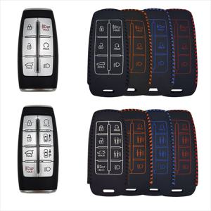 D21 제네시스GV70 GV80 6 8버튼 가죽키케이스 키홀더 스마트키홀더 스마트키케이스