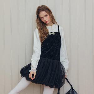 [1월15일 예약배송] Cest_Sequined sleeveless balloon dress