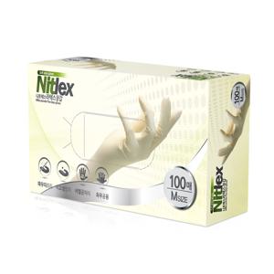 니트렉스 라텍스장갑 아이보리 100매 식품 위생 요리 라텍스