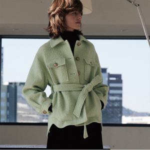 [YGBM][최초가418,000]알파카 블랜드 부클 벨티드 코트_Y15YJC001