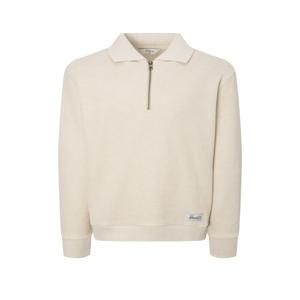 헤지스 [25FW] 남성 니트라이크 카라형 하프집업 맨투맨티셔츠 HZTS5D602IV