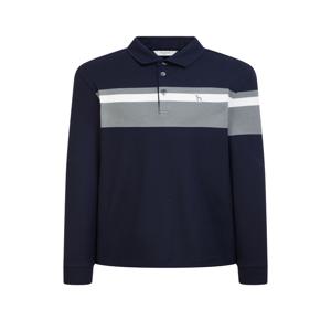 헤지스 골프 남성 [[24FW]] WPTS4D702N2 네이비 라인배색 긴팔폴로티셔츠
