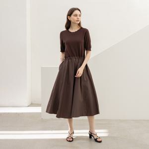 [최초가 79000원] [55~88] 니트 배색 플레어 원피스