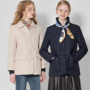 [최초가 98000원]2SET (LeOT)] 실용성있는 에크루 퀼팅 점퍼+머플러 2종세트