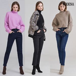 C. 라이크라 세미배기핏 기모 데님 3종 택1