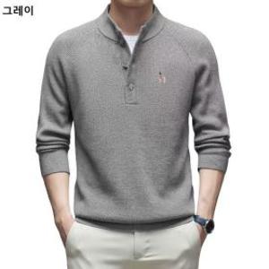 헤지스 남성 솔리드 울캐시미어니트 소프트니트 루즈핏니트 라운드넥 니트 스웨터 긴팔티셔츠 ZP6695