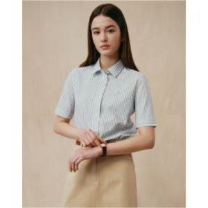 하프클럽/헤지스레이디스 25SS 스트라이프 면 반소매셔츠 라이트그
