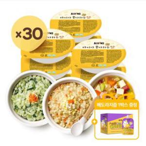 이유식 초기/중기/후기/완료기 골고루(랜덤) 30팩+배도라지즙1박스(10개입)증정