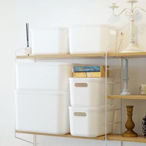 아이엠 리빙박스 M 4P 펜트리 수납 정리함 팬트리 바스켓 다용도 공간박스 뚜껑형 (반투명커버)