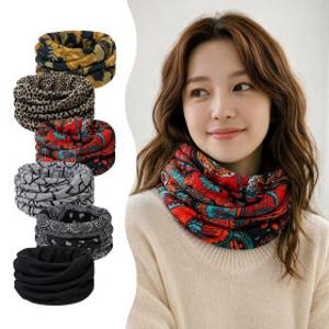 (20%+4%쿠폰/개당 1330원) 엘레강트 패턴 넥워머 3+3 (총 6P) 목토시 헤어두건 머플러