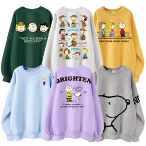 (20%쿠폰)FW신상 스누피정품 여성 오버핏 맨투맨 티셔츠 원피스 피너츠 여자 빅사이즈 박스티 커플티