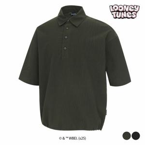 [스팍스]남성 벅스버니 아트웍패치 스트링 크링클 반팔 카라 티셔츠 SP2MTS047