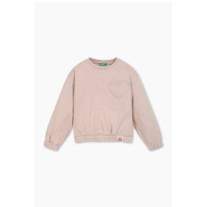 [베네통 키즈] 하트 자수 맨투맨 3NBMG10K2LP_라이트핑크