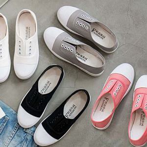 끈 없는 운동화 귀여운 패션 스타일 데일리 단화