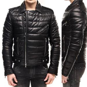 발망 램스킨 레더 바이커 라이더 패딩 자켓 SH18257