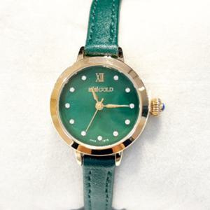 미니골드 끌레르 그린 가죽밴드 시계 WSB015LWGR