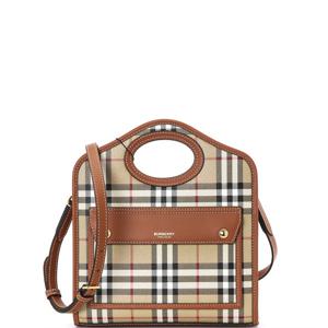 버버리 미니 포켓 토트백 23 브라이어 브라운 8066166